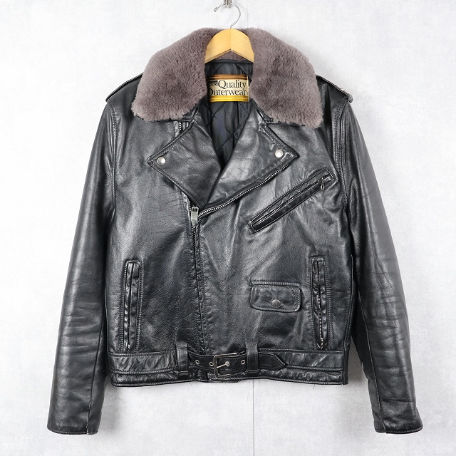 70年代 70s モンゴメリーワード 黒 ブラック 革ジャン レザー