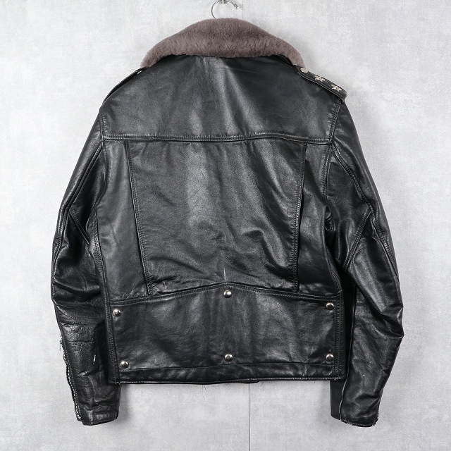 70年代 70s モンゴメリーワード 黒 ブラック 革ジャン レザー