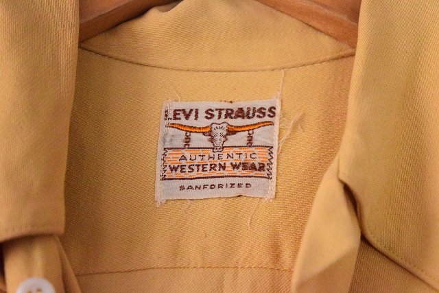 40's LEVI'S ロングホーン マチ付きダイアゴナルポケットウエスタンシャツ