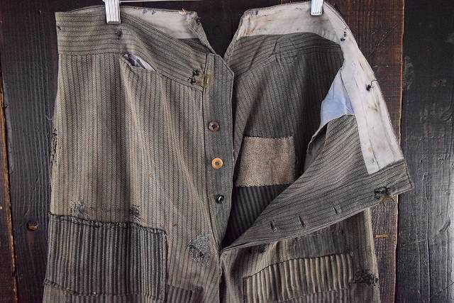 VINTAGE EURO 2本針シンチバック付きワークパンツ 30年代 40年代 VINTAGE EURO 2本針シンチバック付きワークパンツ 30年代 40年代