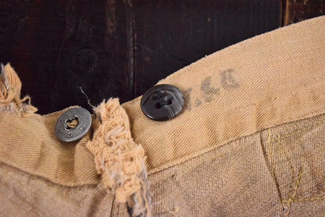 1910's US.ARMY ブラウンデニムパンツ 10年代 バックルボタン 1910's US.ARMY ブラウンデニムパンツ 10年代 バックルボタン