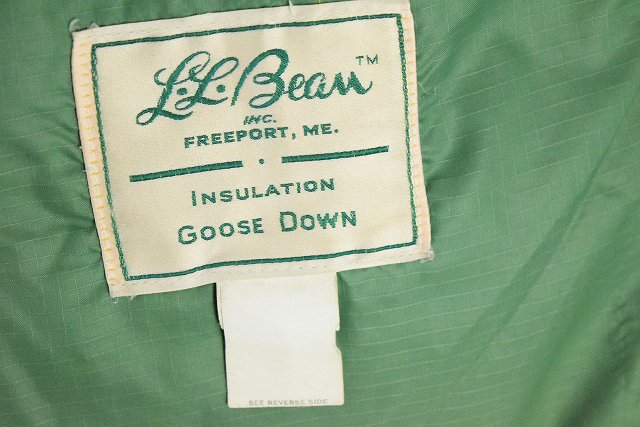 70's L.L.Bean 筆記体タグ グースダウンジャケット
