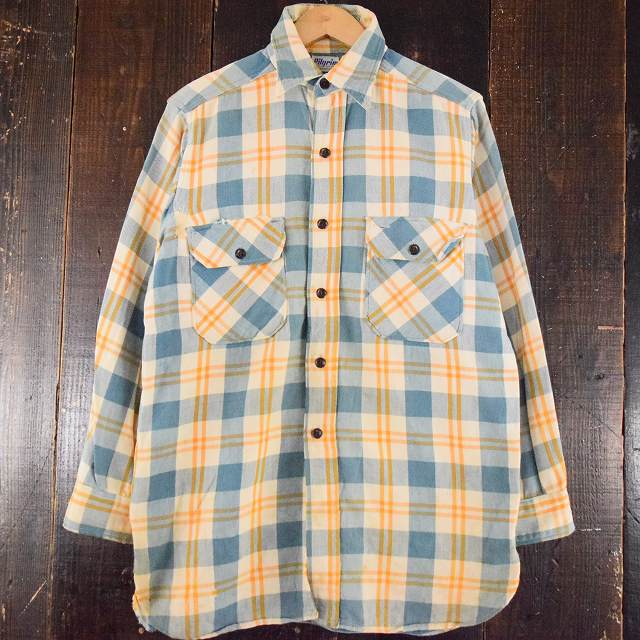 40's〜50's Pilgrim マーブルボタン チェックシャツ