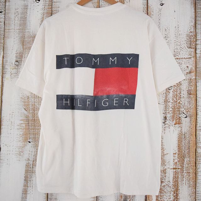 ▼【SALE】 90's TOMMY HILFIGER USA製 ロゴプリントTシャツ