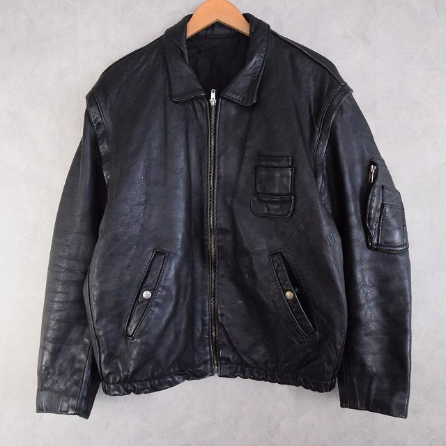 French Military Leather Pilot Jacket