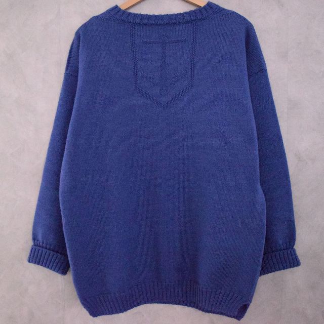 VINTAGE ガンジーセーター BLUEガンジーセーター ニット ウール