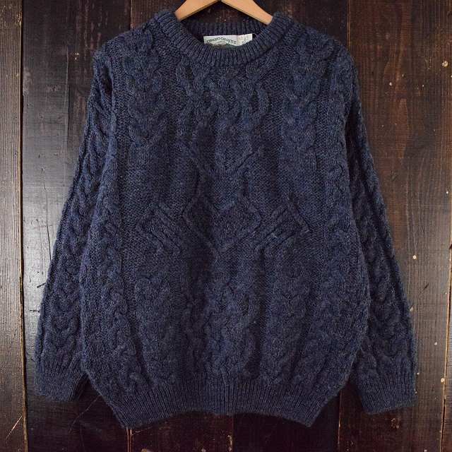 Aran Crafts Ireland製 フィッシャーマン ウールニットセーター S
