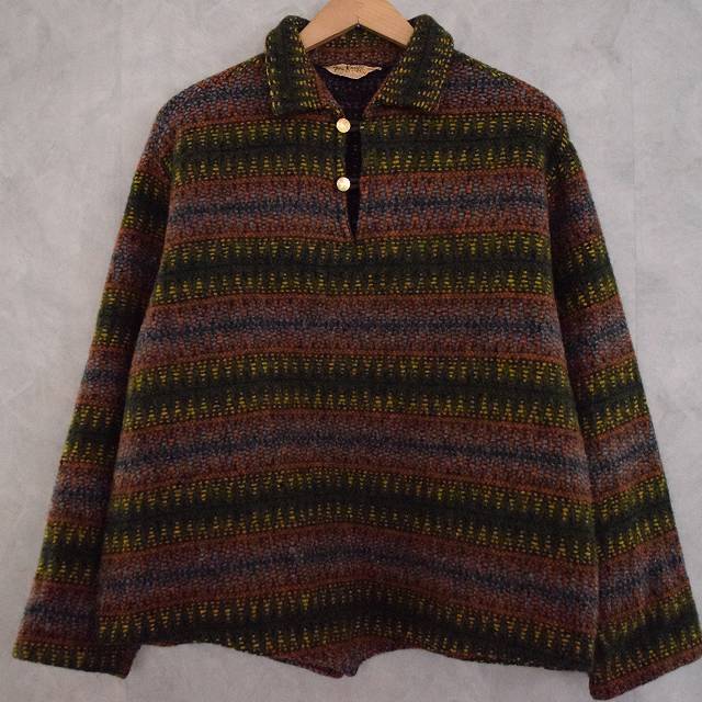 60's Fox Knapp USA製 Pullover Woven Wool Jacket Shirt
