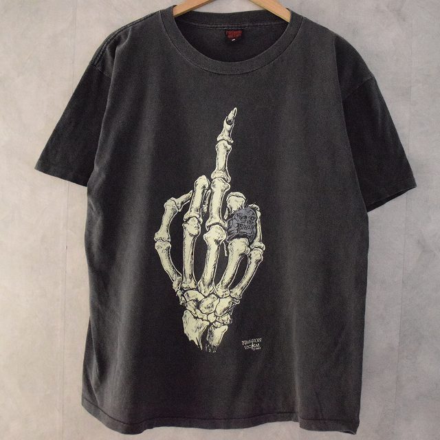 90's FASHION VICTIM USA製 Skull T-Shirt