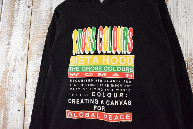 クロスカラーズ アメリカ製Tシャツ ロンT フード 黒 ｜ ビンテージ古着屋Feeet 通販 名古屋 大須 メンズ