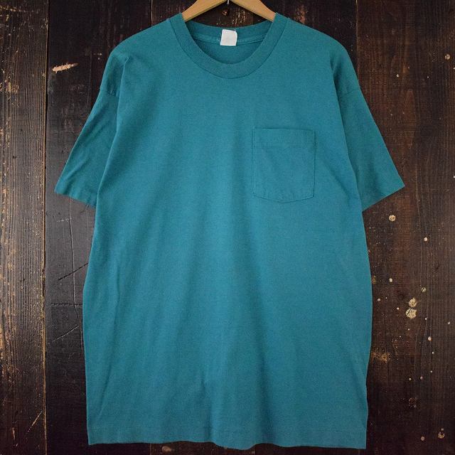 【SALE】 80's FRUIT OF THE LOOM USA製 無地ポケットTシャツ XXXL
