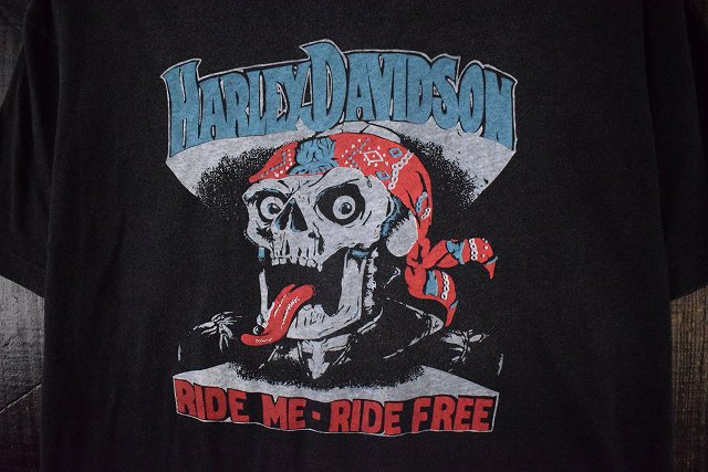 80年代 アメリカ製 ハーレーダビッドソン バイク 骸骨 ガイコツ 