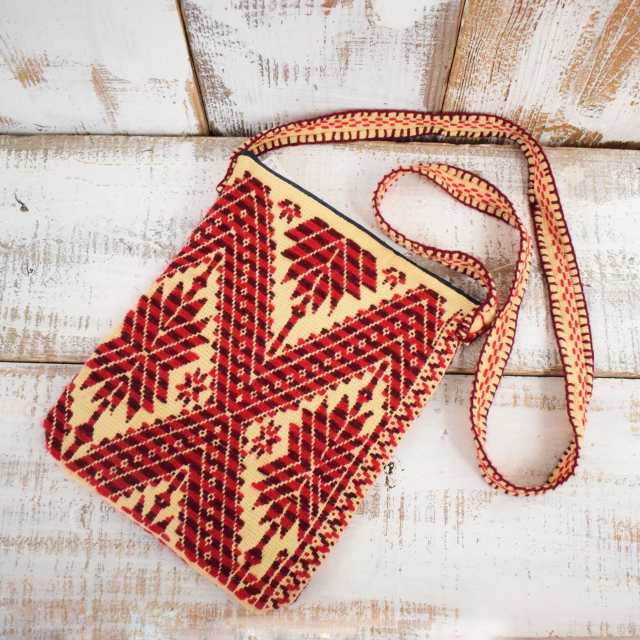 Handmade ネイティブ柄 刺繍ショルダーバッグ