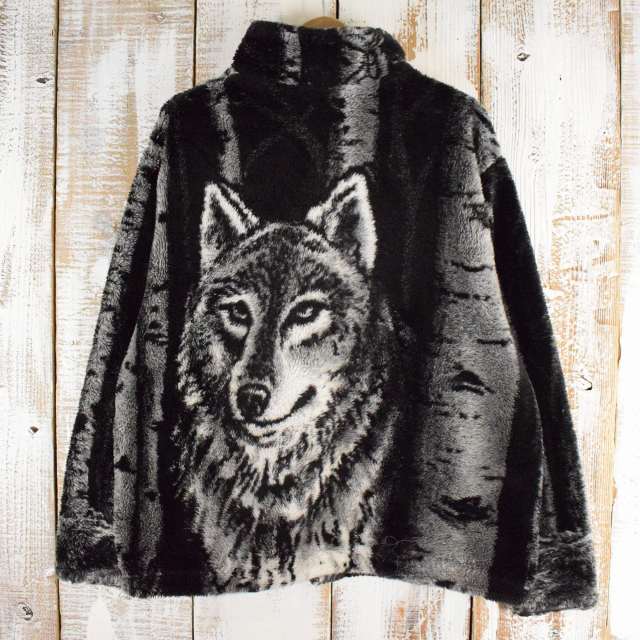 BLACK MOUNTAIN オオカミ　ウルフ　フリース ジャケットとても綺麗な状態です