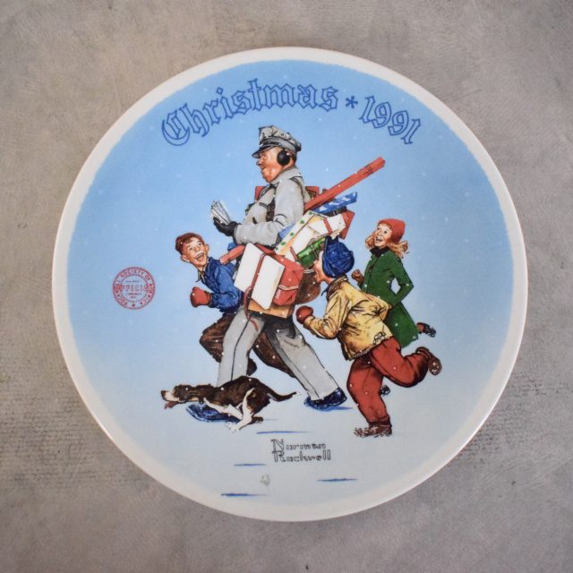 80年代 ノーマンロックウェル サンタクロース クリスマス お皿