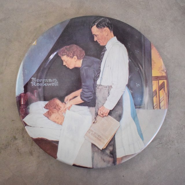 80's Norman Rockwell's FOUR FREEDOMS USA製 "FREEDOM OF FEAR" 飾り皿                                        [85290]