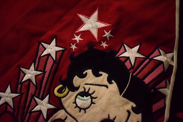ベティー・ブープ ベティーちゃん 赤 黒 刺繍 キャラクター