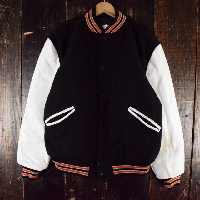 70〜80's THE VARSITY SHOP USA製 レザー×ウールスタジャン L