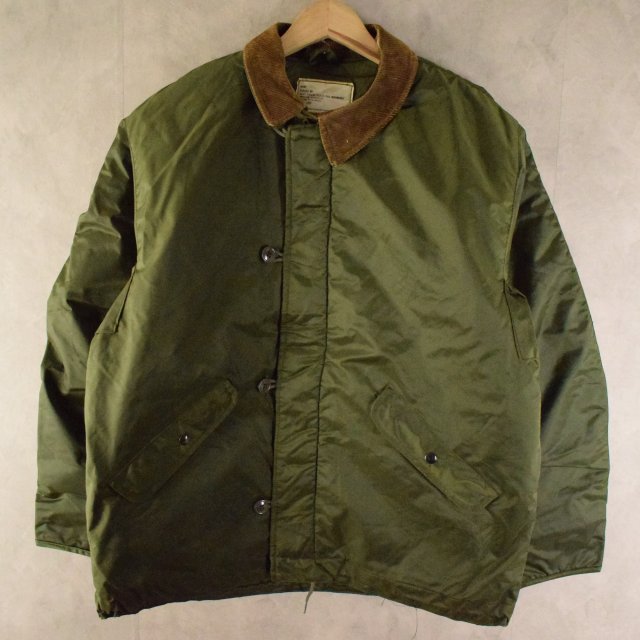 80's U.S.NAVY A-1 Extreme Cold Weather Impermeable ナイロンデッキジャケット L