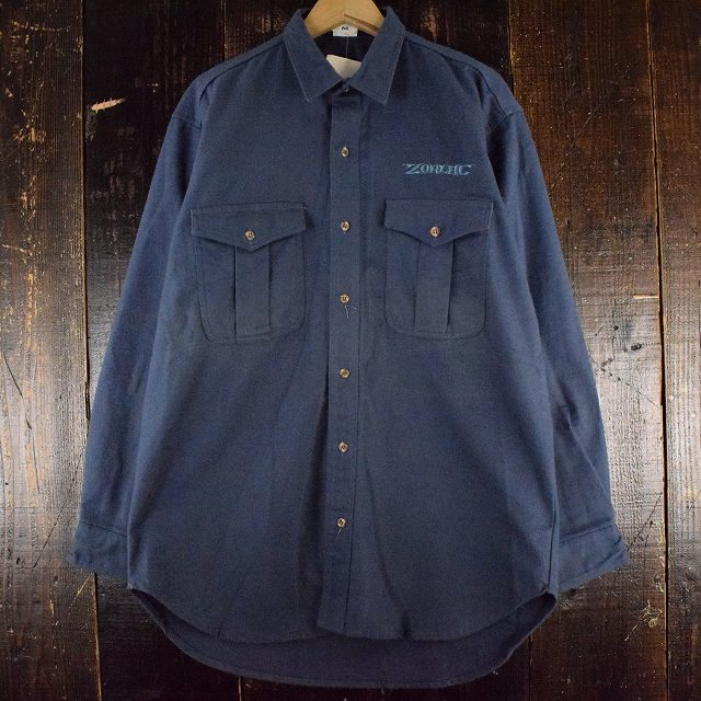 ZORLAC USA製 ロゴ刺繍ヘビーネルシャツ M タグ付き未使用