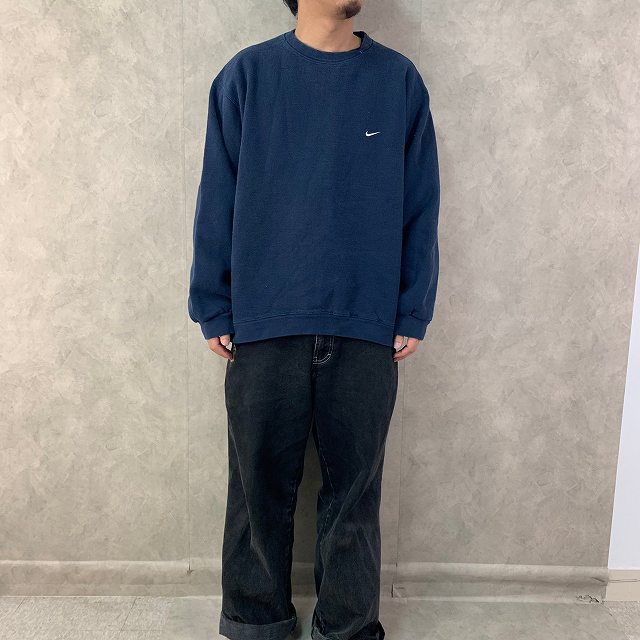 NIKE 90s ナイキ ナイロンパンツ ネイビー Lサイズ 裾ファスナー