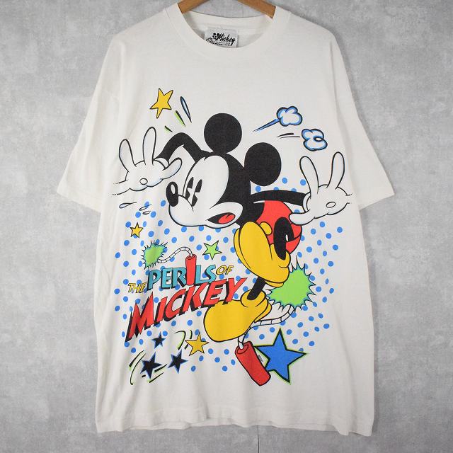 【SALE】90's Disney MICKEY MOUSE キャラクタープリントＴシャツ