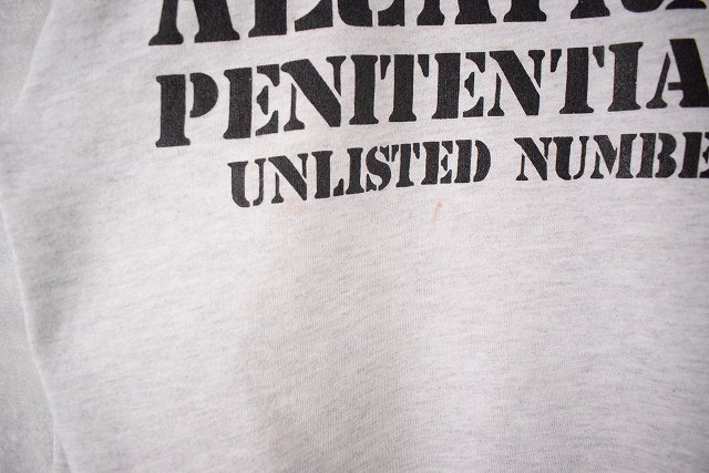 【SALE】 90's USA製 "PROPERTY OF ALCATRAZ" プリントスウェット L                                        [89232]