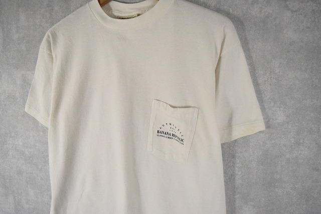 90's BANANA REPUBLIC USA製 地図イラストTシャツ XS [89256]