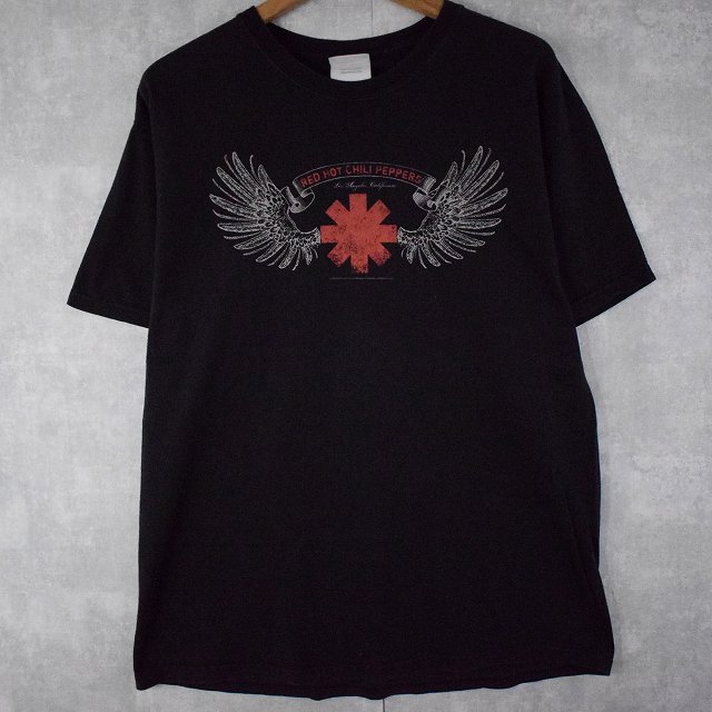 RED HOT CHILI PEPPERS ロゴプリント バンドTシャツ L