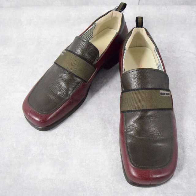 ミウミウ ブランド イタリア製 ヨーロッパ 革靴 バイカラー