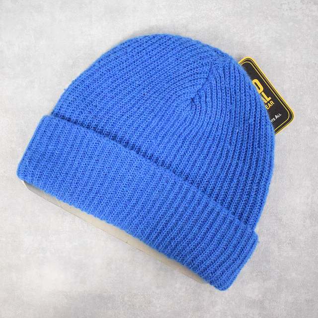 アクリル ニット帽 ビーニー 青 ブルー| ビンテージ古着屋Feeet 通販