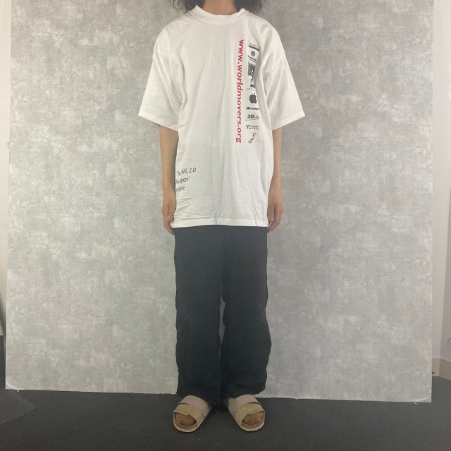 90's World Movers テクノロジー企業開発者会議 プリントTシャツ XL