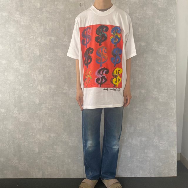 90's ANDY WARHOL USA製 “Dollar Sign” アートプリントTシャツ DEADSTOCK XL