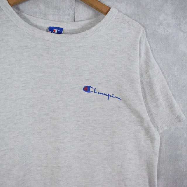 【SALE】 90's Champion USA製 ロゴプリント霜降りTシャツ L