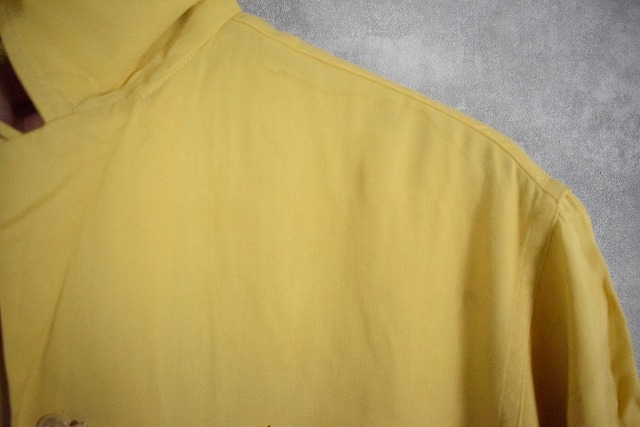1035円 豪奢な アロハシャツ オープンカラー TROPICAL SUN WEAR 半袖 イエロー 黄色 L-XL相当 メンズ 220920
