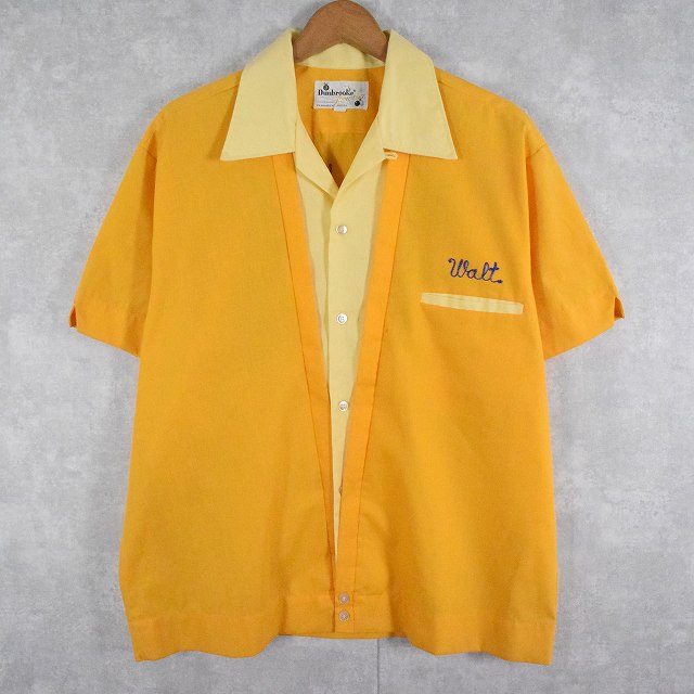 60's Dunbrooke チェーン刺繍 ボーリングシャツ L