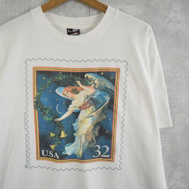 90s USA 白 半袖Tシャツ アートプリント マタニティ vintage