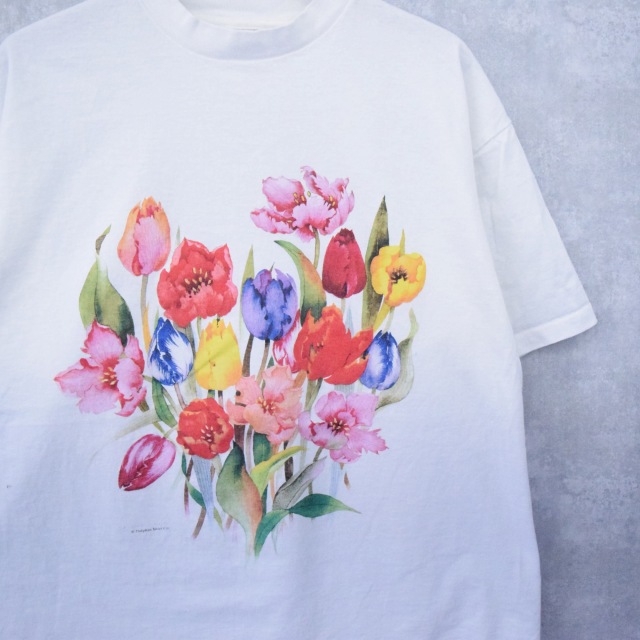 bondnofurugi90S USA製 anvil ルノワール アート 花束 フラワー 絵画 Tシャツ