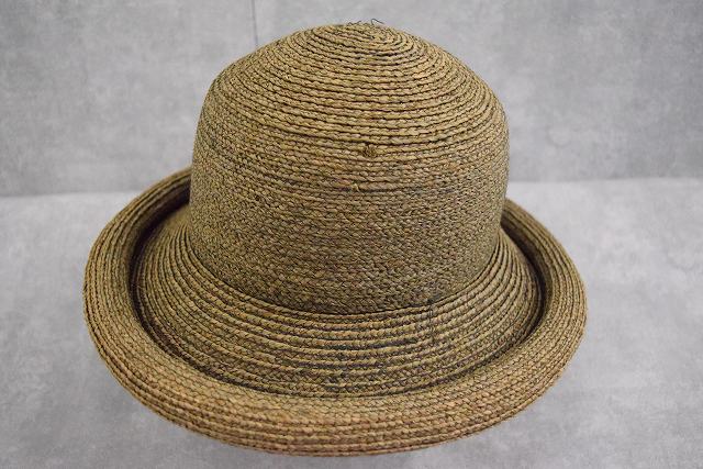 麦わら帽子 ストローハット キャップ 帽子 緑 みどり | ビンテージ古着 