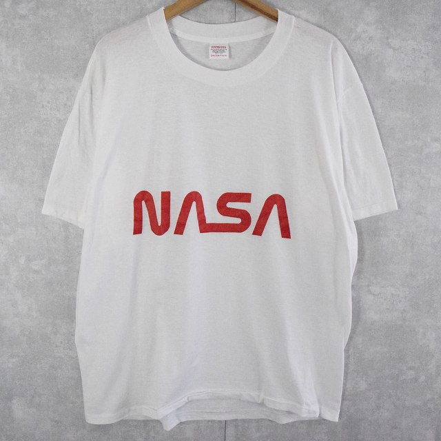 80's USA製 NASA ワームロゴプリントTシャツ ONE [94757]