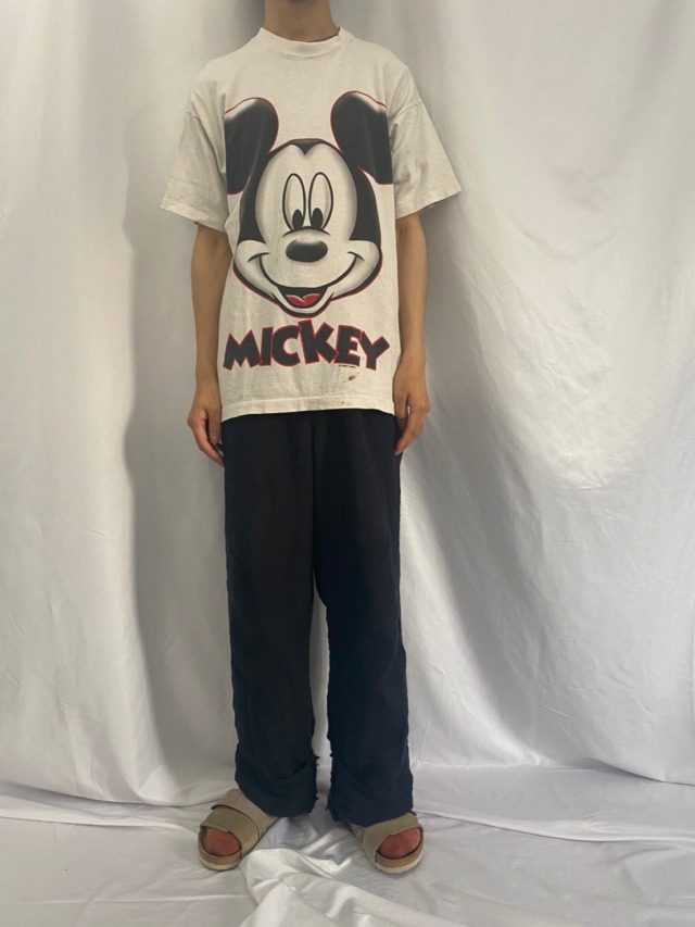 買う 90年代 ビンテージ ディズニー 古着 ボウリングシャツ シャツ ミッキーマウス シャツ
