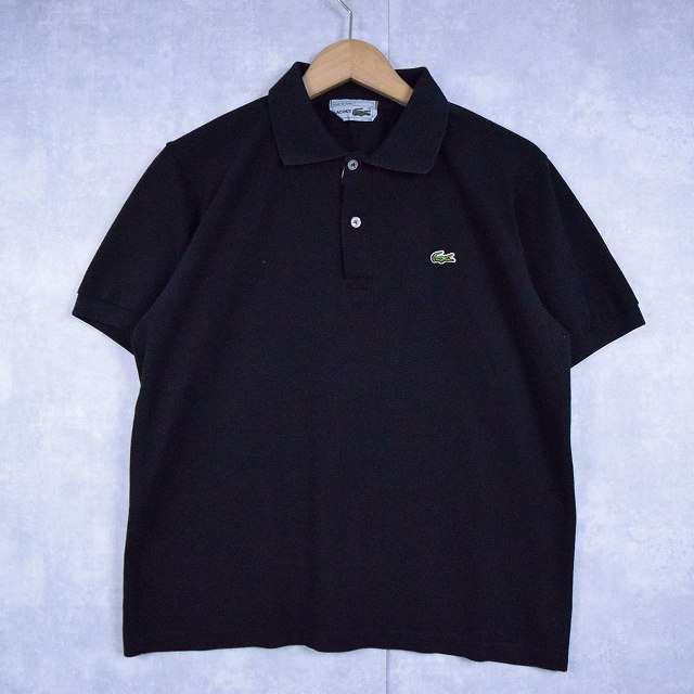 70's〜80's LACOSTE FRANCE製 ロゴワッペン ポロシャツ ブラック