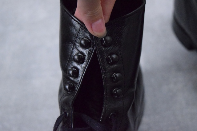 モノトーン 80s 80年代 ステイシーアダムス レザーブーツ レザーシューズ 革靴 黒 ブラック 編み上げ | ビンテージ古着屋Feeet