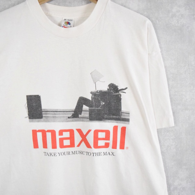 90's MAXELL USA製 企業広告プリントTシャツ XL