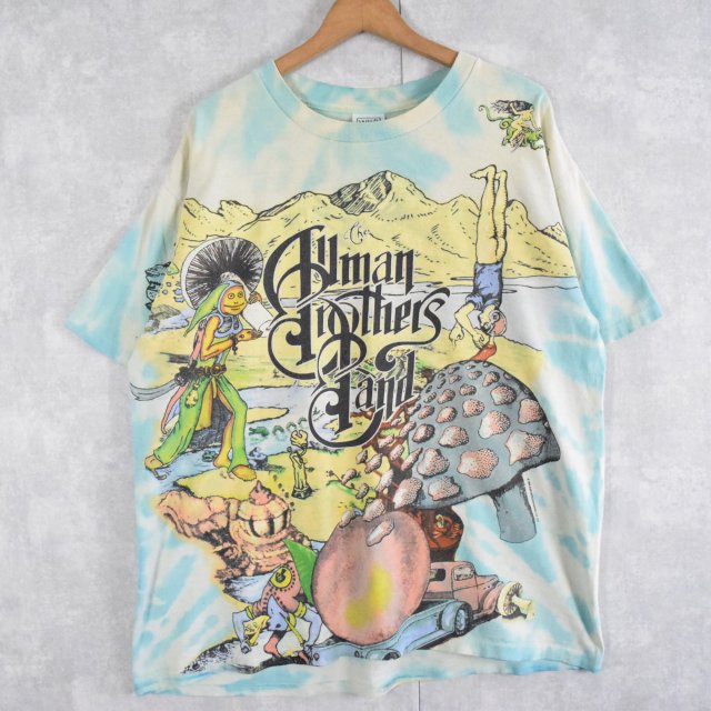 90's The Allman Brothers Band USA製 タイダイ×大判プリント ロックバンドTシャツ XL