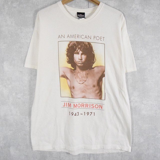 90s〜 JIM MORRISON ジムモリソン　Tシャツ　追悼　白　M表記古着屋□□□□_90s