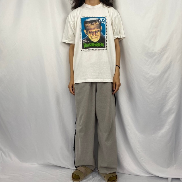 90's FRANKENSTEIN 切手風プリントTシャツ