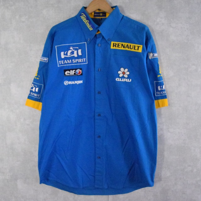 RENAULT F1 Team レーシングロゴ刺繍 ボタンダウンシャツ XL