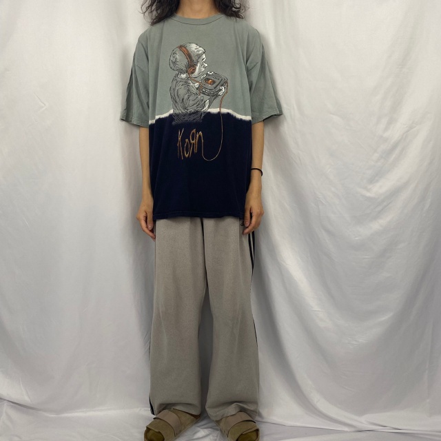 90s ヴィンテージ KORN タイダイ ブリーチ Tシャツ GIANT XL