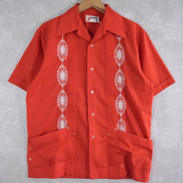 80's〜 ROMANI 刺繍キューバシャツ M